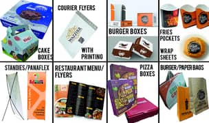Paper Bag Burger Box Pizza/Cake Box Packaging Courier Flyer Menu Label 0