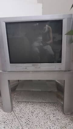 Philips 25" inch flat CRT screen TV with TV Stand