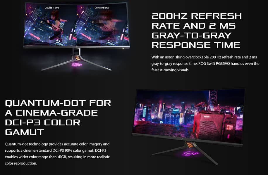 Asus HDR-1000 ROG 35 Inch PG35VQ 200Hz G-Sync Ultimate for Sale 9
