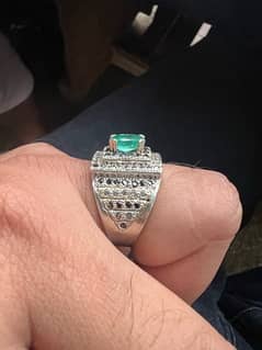 Emerald (Zmurd) Stone Silver Ring
