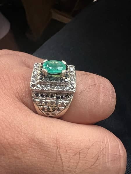 Emerald (Zmurd) Stone Silver Ring 2
