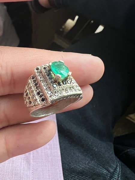 Emerald (Zmurd) Stone Silver Ring 4
