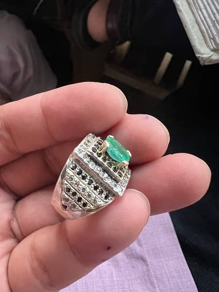 Emerald (Zmurd) Stone Silver Ring 5