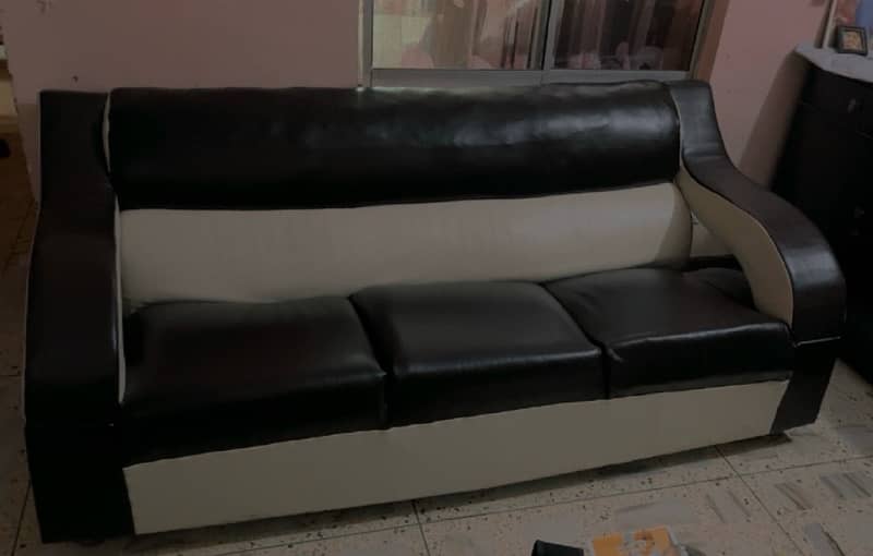 L Shaped Leather Sofa Set 6