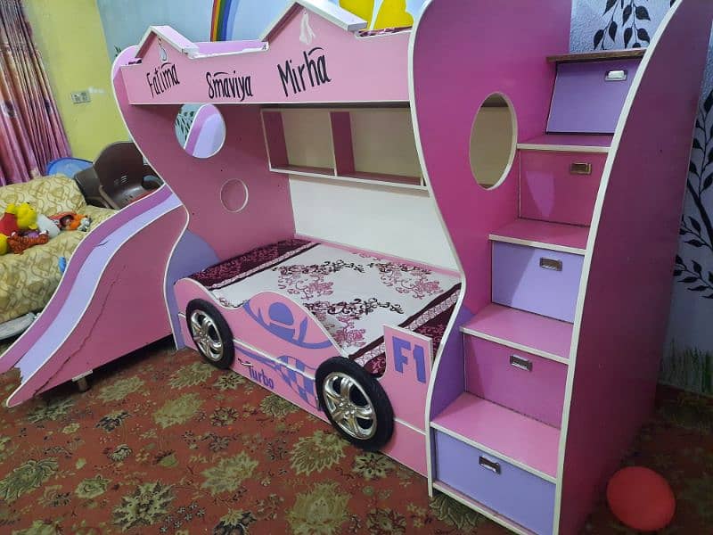kids bunk bed for urgent sale without mattresses 4