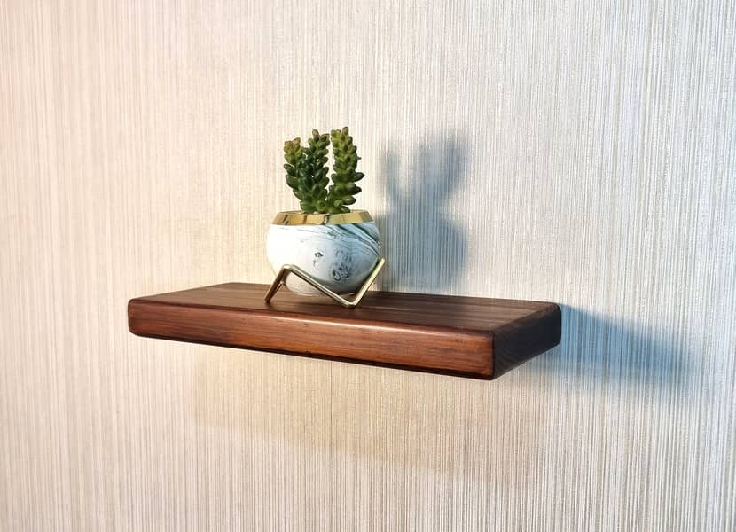 Premium Quality Real Solid Wood Wall Floating Shelve, (Hidden Bracket) 2