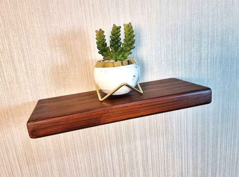 Premium Quality Real Solid Wood Wall Floating Shelve, (Hidden Bracket) 4