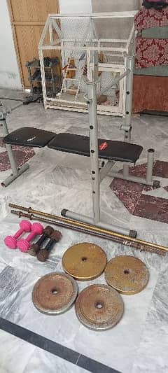 Dumbbells, Rods, and Bench