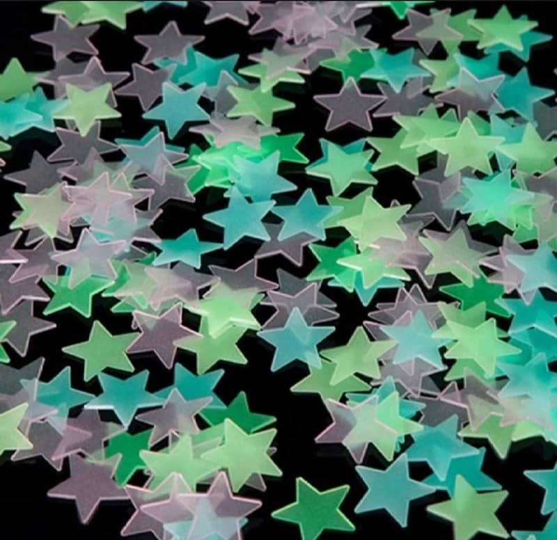 100 Pcs Glow In The Dark Stars Wall Stickers Pack Of 4 3