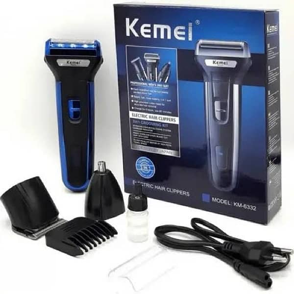 kemei 3 in 1 shaving kit with 6 months warranty 1