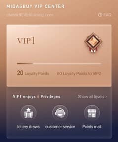Midasbuy Vip Level 1 accounts for sell