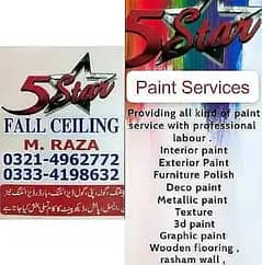 Roof Ceiling/Gypsum Ceiling/Plastir of paris/Paint services/Graphic