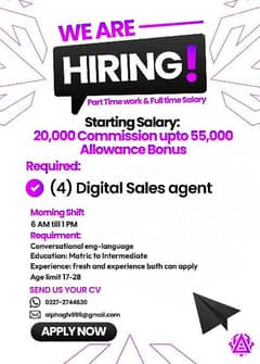 We are hiriing digital sales agent for software house Non Voice