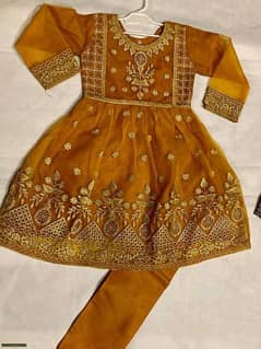 2 Pcs Girl's Organza Embroideres Stitched Suit Available