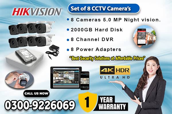 8 CCTV Cameras Set In DHA (HIK Vision) 0