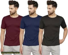 Men Stitched Jersey Plain T-shirts Pack Of 3 0