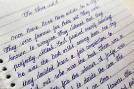 Handwriting assignment work