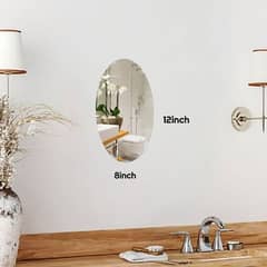 oval Shape acrylic mirror sticker (free delivery) size:8×12 0