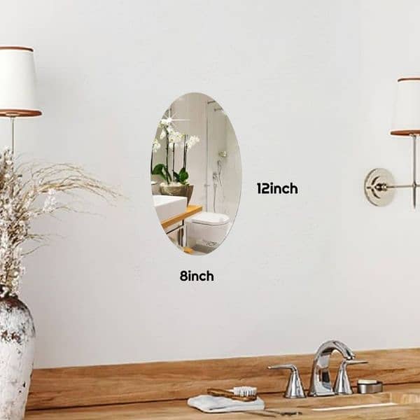 oval Shape acrylic mirror sticker (free delivery) size:8×12 1