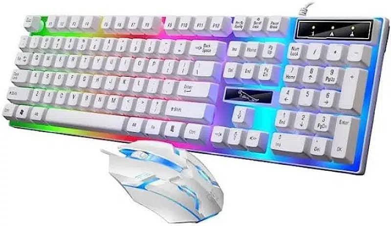 G21B Gaming Keyboard and mouse Combo Wired RGB White/Black 5