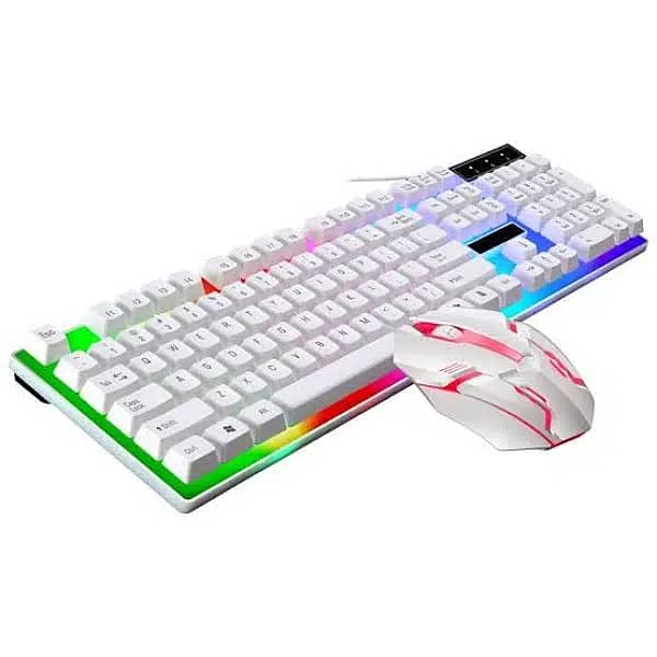 G21B Gaming Keyboard and mouse Combo Wired RGB White/Black 6