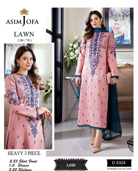Summer lawn collection for women 3 and 2 piece unstitched suits 1