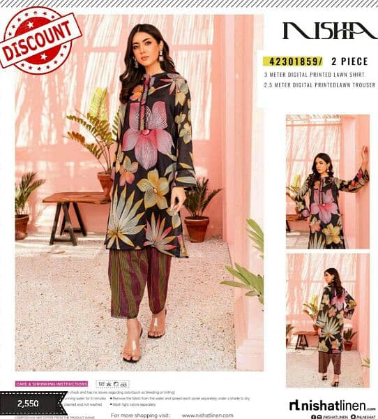 Summer lawn collection for women 3 and 2 piece unstitched suits 4