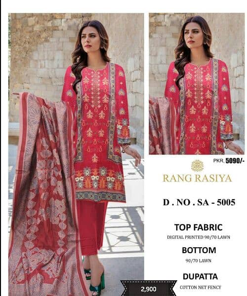 Summer lawn collection for women 3 and 2 piece unstitched suits 5