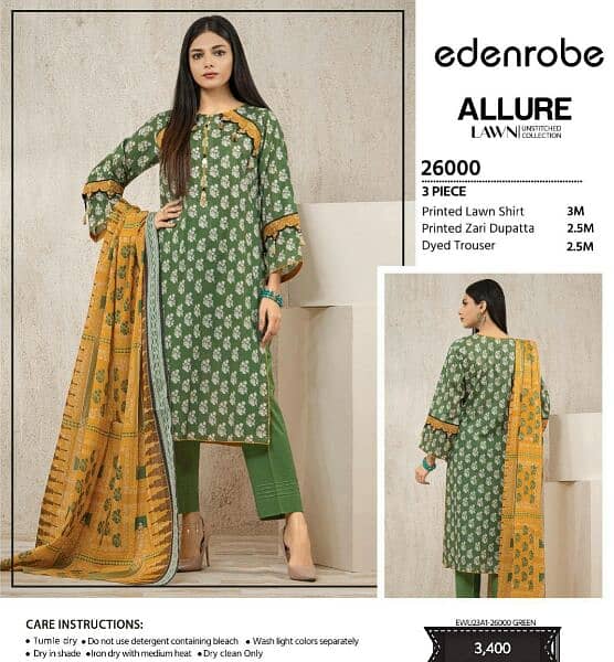 Summer lawn collection for women 3 and 2 piece unstitched suits 7