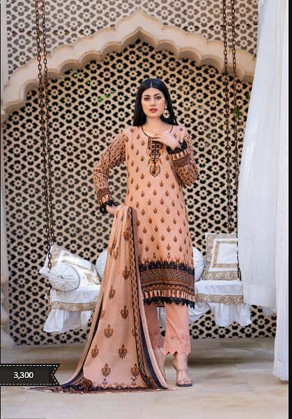 Summer lawn collection for women 3 and 2 piece unstitched suits 8