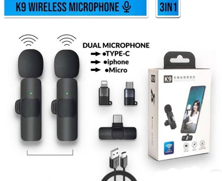 K9 wireless vlogging Rechargeable microphone 2