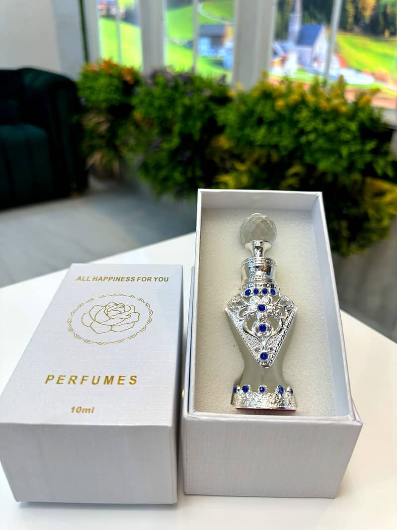Empty Fancy Matel/Crystal Attar/perfume/fragranc bottle with gift box 11