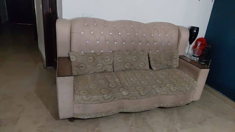 5 seater sofa with center table cum dining table 1
