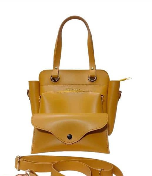 women's  leather plein top Bag 3pcs 1