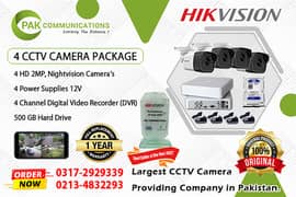 4 CCTV Cameras Package Hik vision (Authorized Dealer)