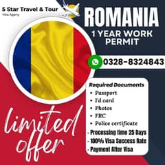Romania 1 year Work Permit | Work Visa | Visit | Payment After Visa