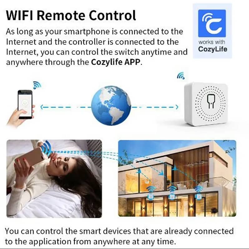 Wifi Smart Switch DIY Light Mini Switches 2 Way Control Wireless Smart 3