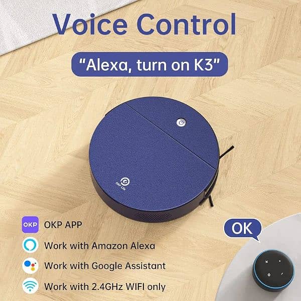 OKP K3 Robot Vacuum Self-Charging Robotic Vacuum Cleaner with 2000Pa 1