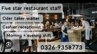Restaurant staff required Waiter oder taker cashier kitchen helper