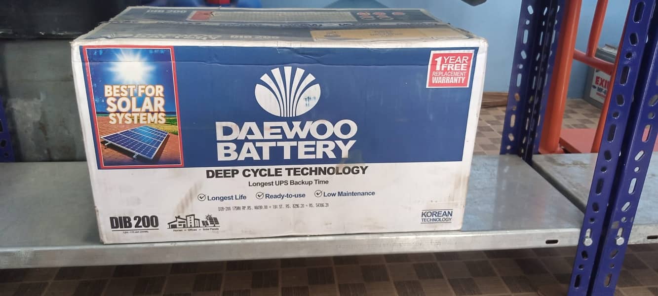 Daewoo Deep Cylce Battery - DIB 180 (145AH, 12V) 1