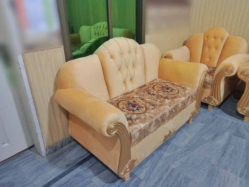 Sofa Set 6 Seater New Luxury King Size Velvet Fabric 0346-6252710 1