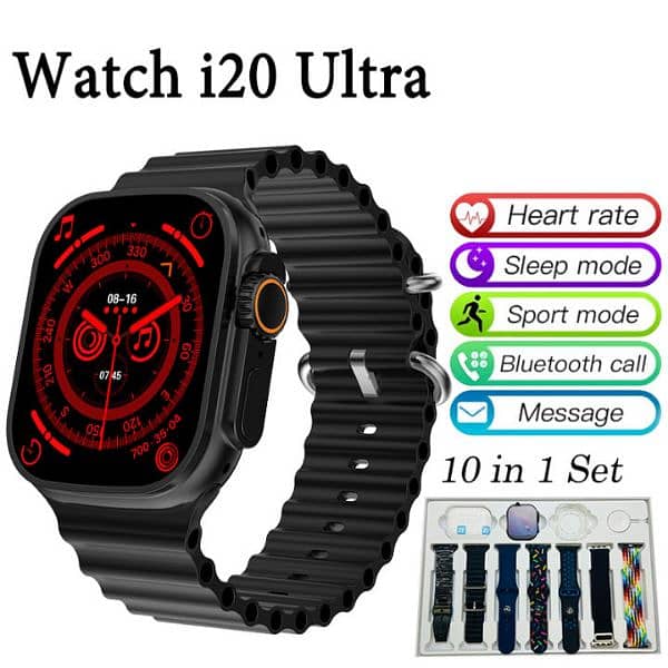 i-20 ultra smart watch with free apple air pods 2