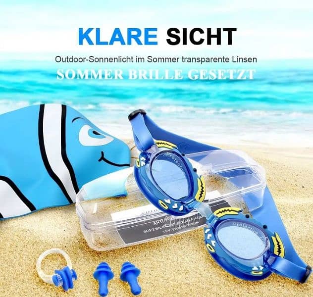 Swimming pool googles or glasses with ears plug | 100% Safety 2