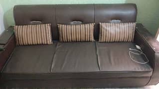 5 seater Leather brown colour Sofa