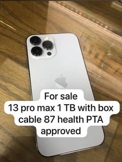 Iphone 13 pro max 1 TB PTA Approved