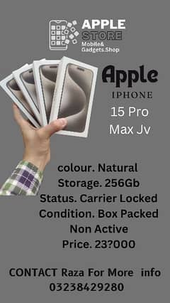 iPhone 15 Pro Max 256gb jv Box Packed Non Active Available