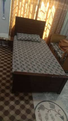 Single bed with new daimond 6 inches medicated mattress 0