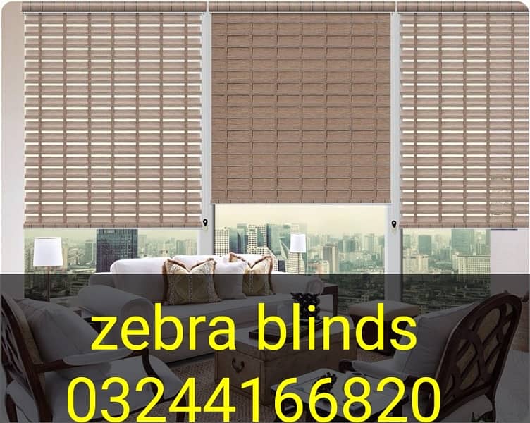 Roller, Zebra, Wooden, Window Blind for home or office interior 3