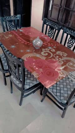 6 chair dinning glass for sale goodcondition