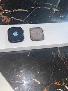 premium apple logo smart watch series 9 with 2 straps. talk in chat